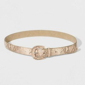 Faux Snake Edge Stitch Wrapped Buckle Belt - XXL
